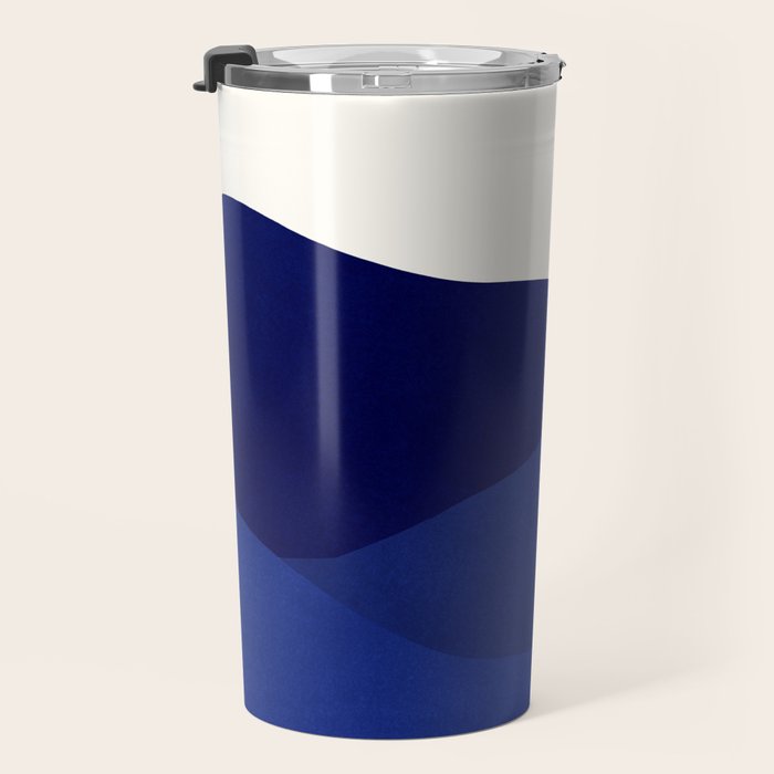 Indigo Mountains Abstract Landscape Travel Mug Gallery Image 3