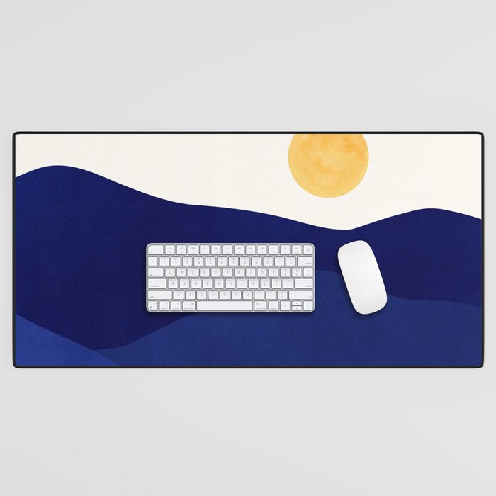 Indigo Mountains Abstract Landscape Desk Mat Gallery Image 1