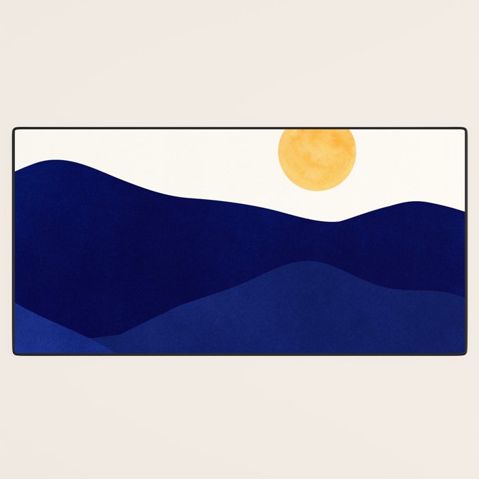 Indigo Mountains Abstract Landscape Desk Mat Gallery Image 3