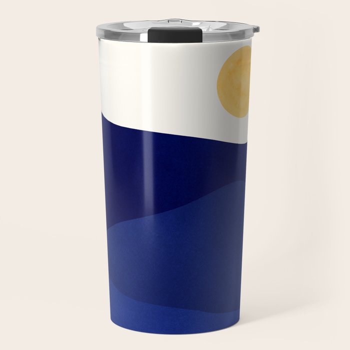 Indigo Mountains Abstract Landscape Travel Mug Gallery Image 1