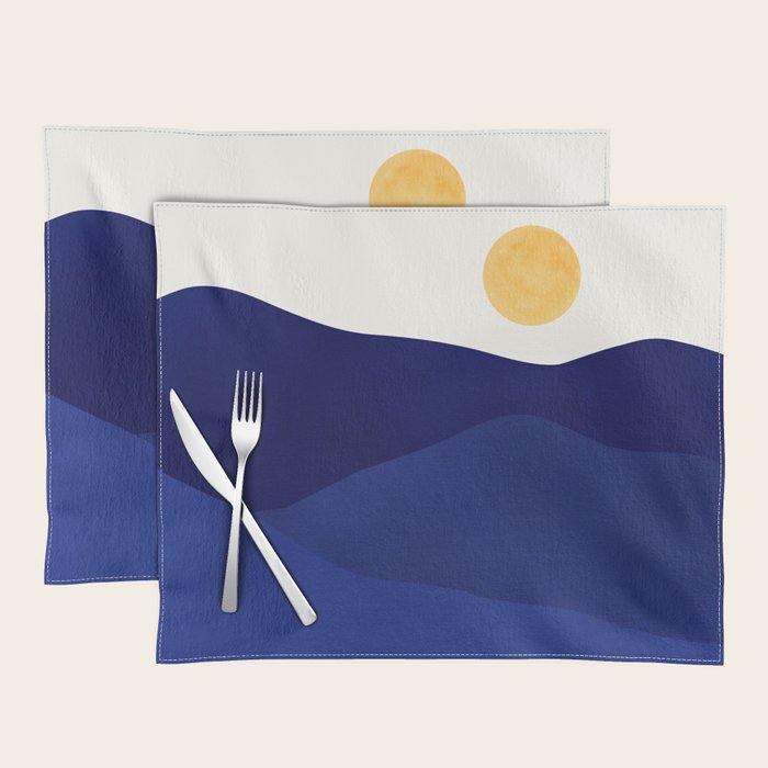 Indigo Mountains Abstract Landscape Placemat Gallery Image 1