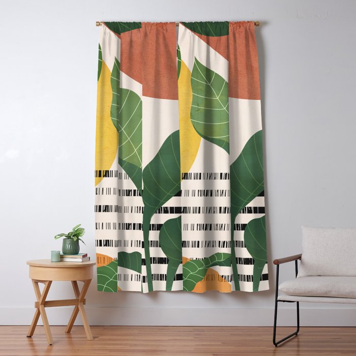 Tropical Garden Leaves 03 Window Curtain Gallery Image 5