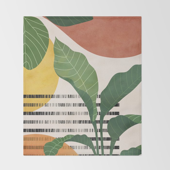 Tropical Garden Leaves 03 Throw Blanket Gallery Image 2