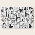 Geometric sweet wet noses // white background black and white dogs Cutting Board Gallery Image 1
