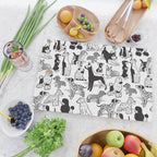 Geometric sweet wet noses // white background black and white dogs Cutting Board Gallery Image 2