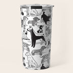 Geometric sweet wet noses // white background black and white dogs Travel Mug Gallery Image 1
