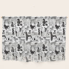 Geometric sweet wet noses // white background black and white dogs Wall Hanging Gallery Image 1