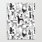 Geometric sweet wet noses // white background black and white dogs Notebook Gallery Image 4