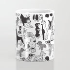 Geometric sweet wet noses // white background black and white dogs Coffee Mug Gallery Image 4