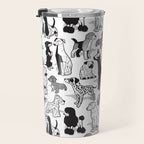 Geometric sweet wet noses // white background black and white dogs Travel Mug Gallery Image 3