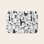 Geometric sweet wet noses // white background black and white dogs Bath Mat Gallery Image 1