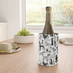 Geometric sweet wet noses // white background black and white dogs Wine Chiller Gallery Image 4