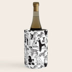 Geometric sweet wet noses // white background black and white dogs Wine Chiller Gallery Image 3