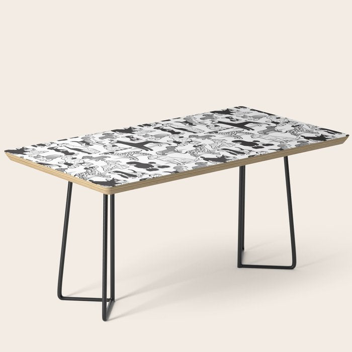Geometric sweet wet noses // white background black and white dogs Coffee Table Gallery Image 1