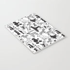 Geometric sweet wet noses // white background black and white dogs Notebook Gallery Image 3