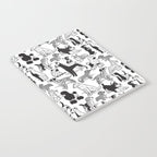 Geometric sweet wet noses // white background black and white dogs Notebook Gallery Image 2