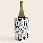 Geometric sweet wet noses // white background black and white dogs Wine Chiller Gallery Image 1