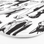 Geometric sweet wet noses // white background black and white dogs Bath Mat Gallery Image 3