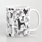 Geometric sweet wet noses // white background black and white dogs Coffee Mug Gallery Image 1