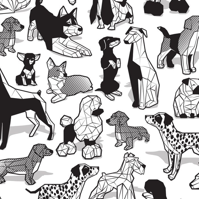 Geometric sweet wet noses // white background black and white dogs Coffee Mug Gallery Image 2