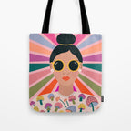 Woman Portrait -Retro Fun Tote Bag Gallery Image 1