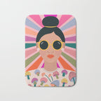 Woman Portrait -Retro Fun Bath Mat Gallery Image 1