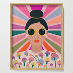 Woman Portrait -Retro Fun Serving Tray Gallery Image 1