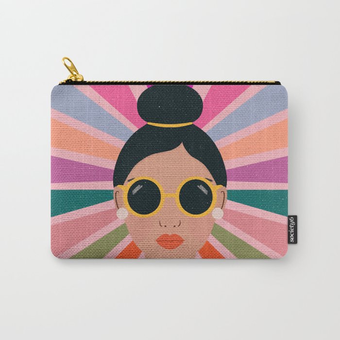 Woman Portrait -Retro Fun Carry All Pouch Gallery Image 1