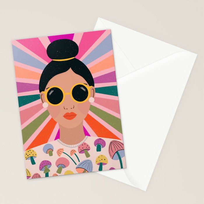 Woman Portrait -Retro Fun Stationery Card Gallery Image 2