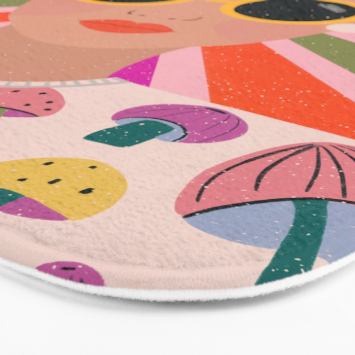 Woman Portrait -Retro Fun Bath Mat Gallery Image 3