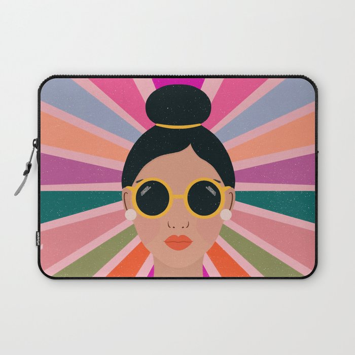 Woman Portrait -Retro Fun Laptop Sleeve Gallery Image 1