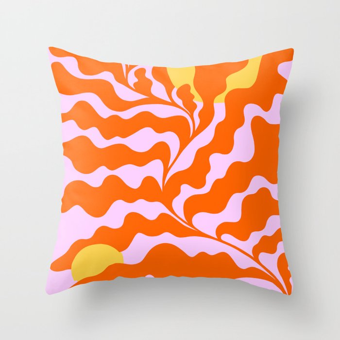 Matisse cut-outs - Pink & Orange Leaf on Sun Throw Pillow Gallery Image 6