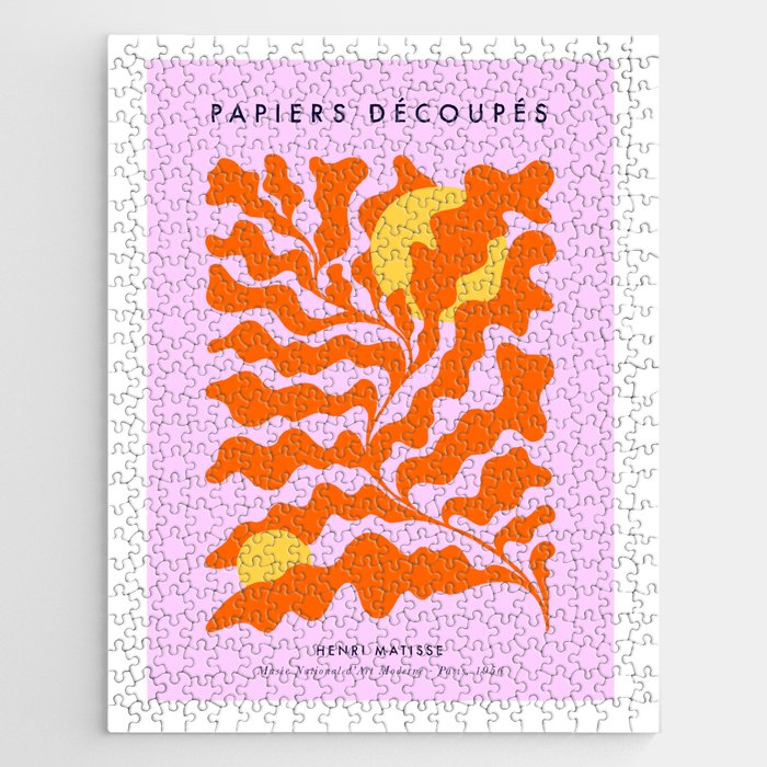 Matisse cut-outs - Pink & Orange Leaf on Sun Jigsaw Puzzle Gallery Image 1