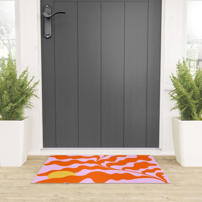 Matisse cut-outs - Pink & Orange Leaf on Sun Welcome Mat Gallery Image 3
