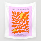 Matisse cut-outs - Pink & Orange Leaf on Sun Wall Tapestry Gallery Image 4