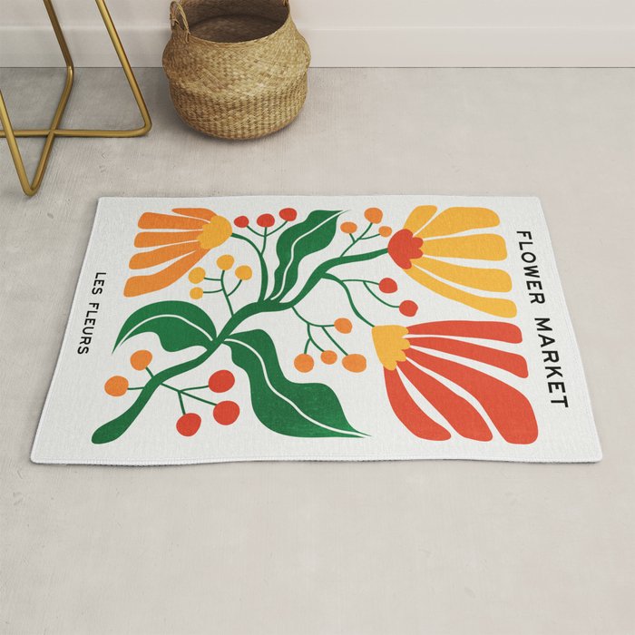 Cinnabar & Supernova: Les Fleurs | Flower Market 03 Rug Gallery Image 1
