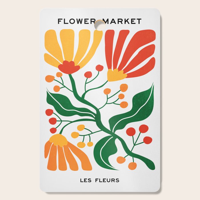 Cinnabar & Supernova: Les Fleurs | Flower Market 03 Cutting Board Gallery Image 1
