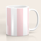 Large White and Light Millennial Pink Pastel Circus Tent Stripe Coffee Mug Gallery Image 1