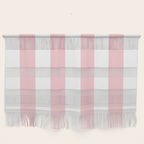 Large White and Light Millennial Pink Pastel Circus Tent Stripe Wall Hanging Gallery Image 1