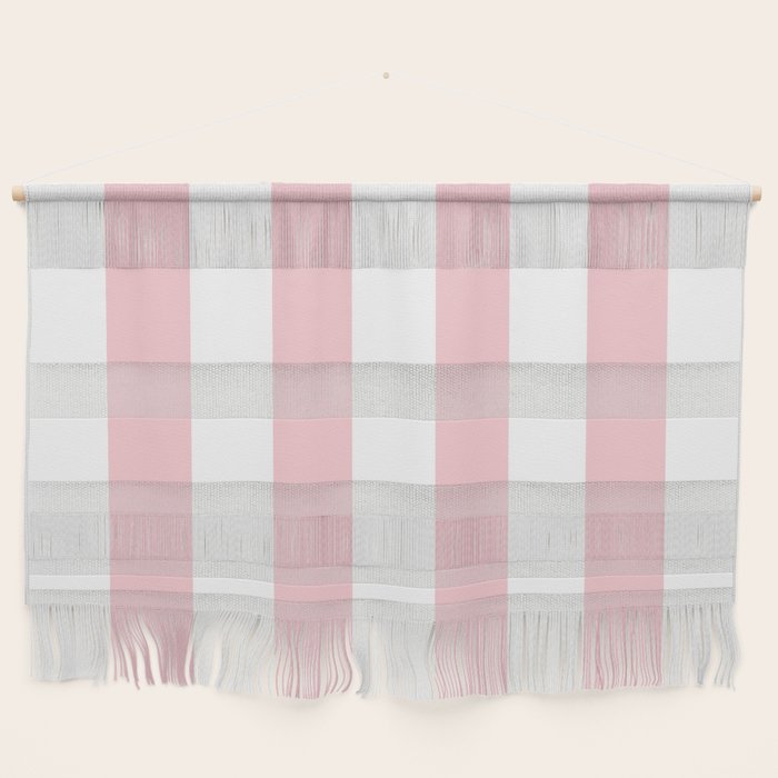 Large White and Light Millennial Pink Pastel Circus Tent Stripe Wall Hanging Gallery Image 1