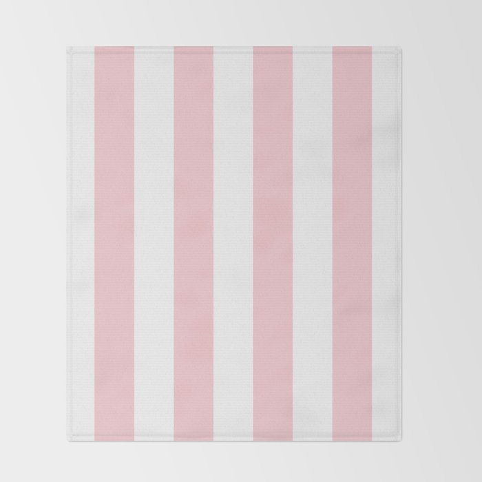 Large White and Light Millennial Pink Pastel Circus Tent Stripe Throw Blanket Gallery Image 2