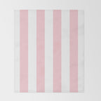 Large White and Light Millennial Pink Pastel Circus Tent Stripe Throw Blanket Gallery Image 2