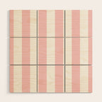 Large White and Light Millennial Pink Pastel Circus Tent Stripe Wood Wall Art Gallery Image 1