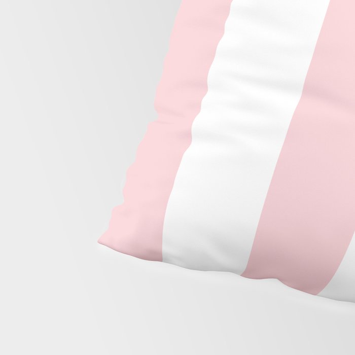 Large White and Light Millennial Pink Pastel Circus Tent Stripe Pillow Sham Gallery Image 4