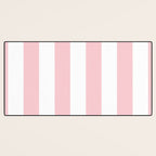 Large White and Light Millennial Pink Pastel Circus Tent Stripe Desk Mat Gallery Image 3
