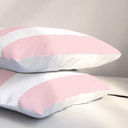 Large White and Light Millennial Pink Pastel Circus Tent Stripe Pillow Sham Gallery Image 3