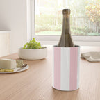Large White and Light Millennial Pink Pastel Circus Tent Stripe Wine Chiller Gallery Image 4