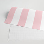 Large White and Light Millennial Pink Pastel Circus Tent Stripe Wrapping Paper Gallery Image 2