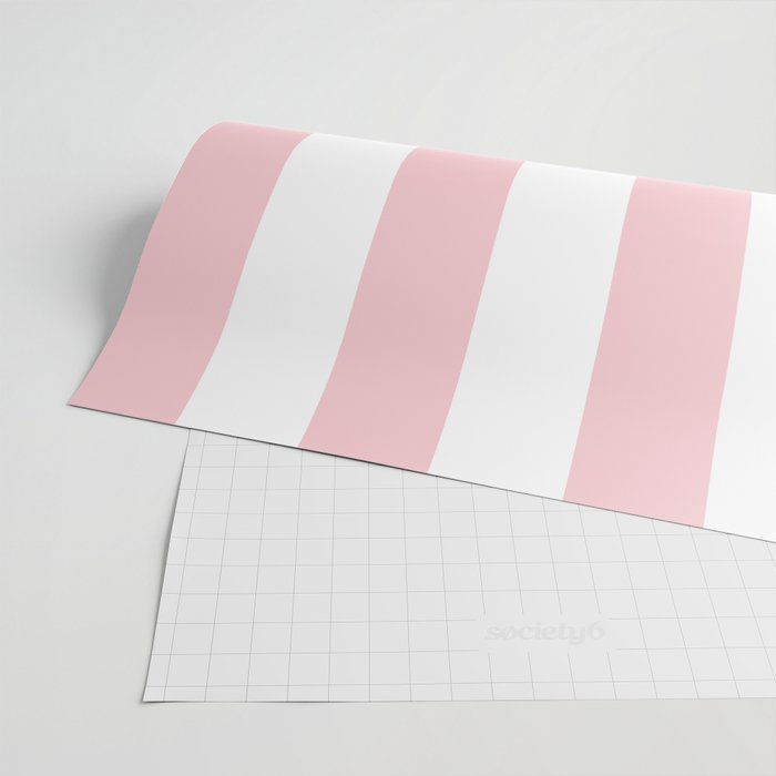 Large White and Light Millennial Pink Pastel Circus Tent Stripe Wrapping Paper Gallery Image 2