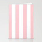 Large White and Light Millennial Pink Pastel Circus Tent Stripe Stationery Card Gallery Image 2